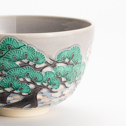 抹茶碗　松に流水文様　一如 KOTOPOTTER