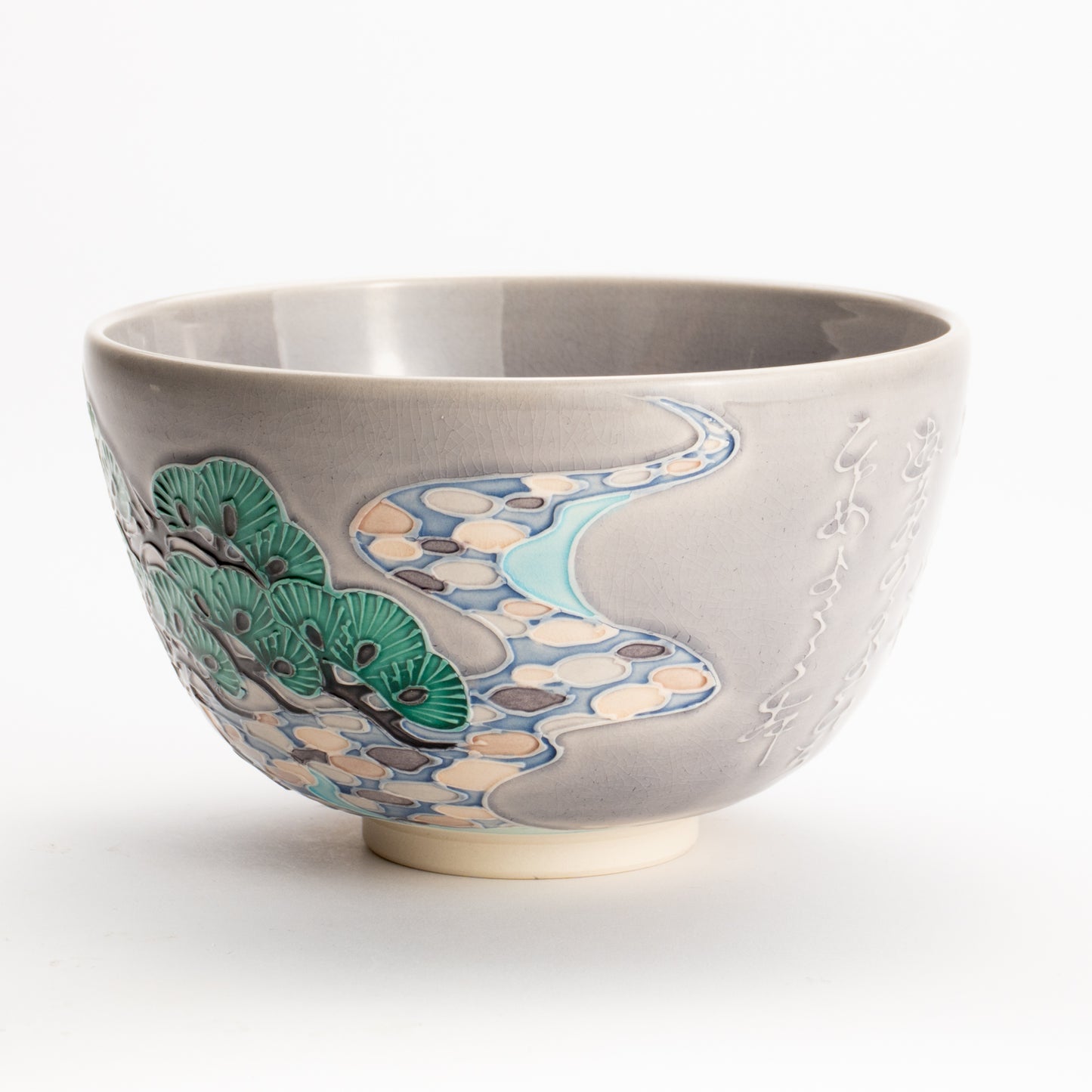 抹茶碗　松に流水文様　一如 KOTOPOTTER