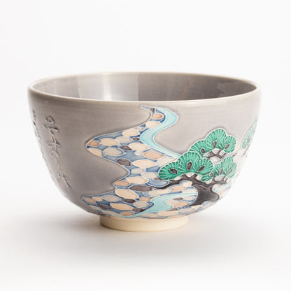 抹茶碗　松に流水文様　一如 KOTOPOTTER