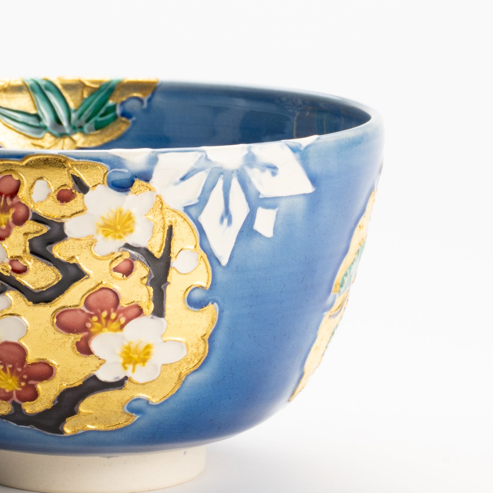 抹茶碗　四季草花雪輪紋　一如 KOTOPOTTER