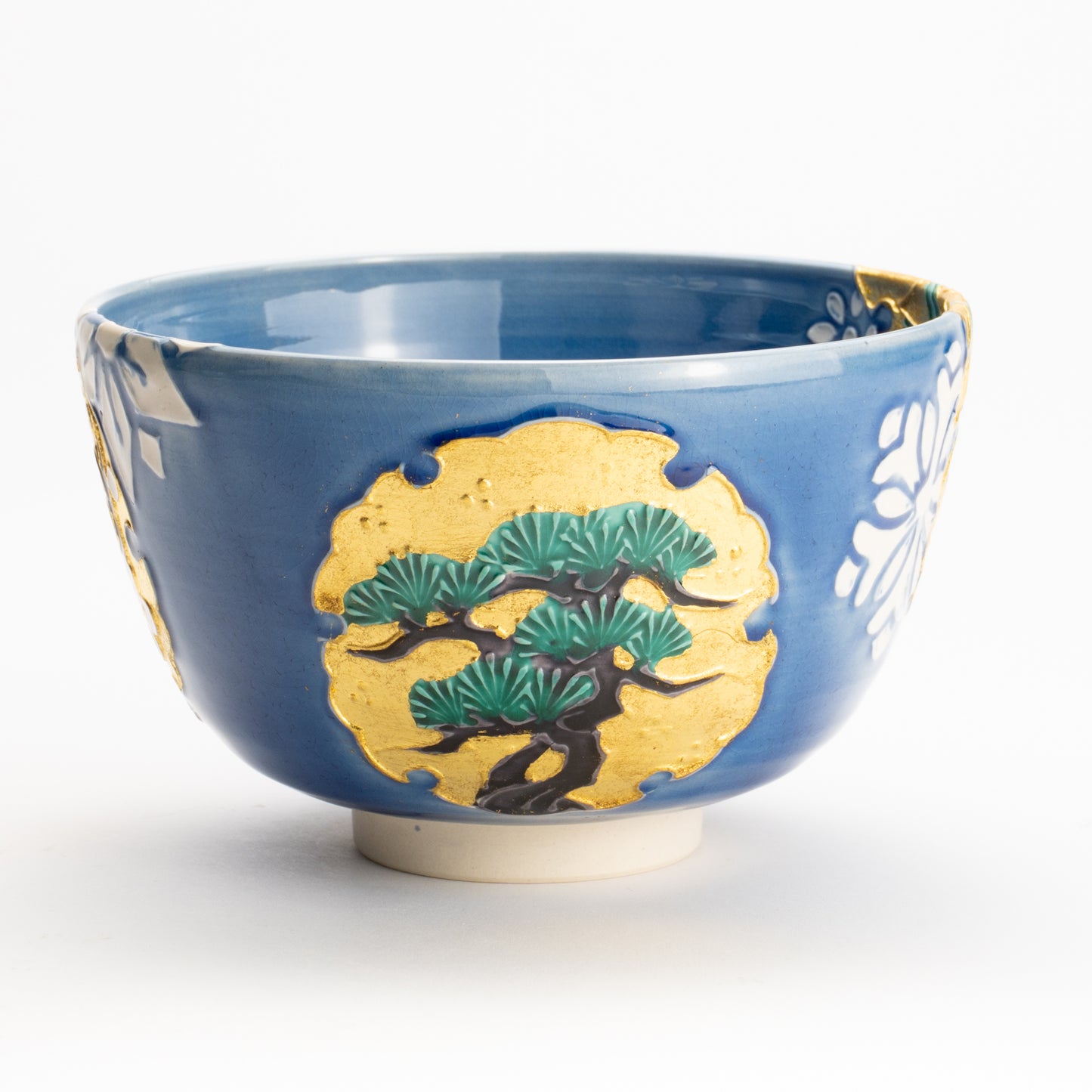 抹茶碗　四季草花雪輪紋　一如 KOTOPOTTER