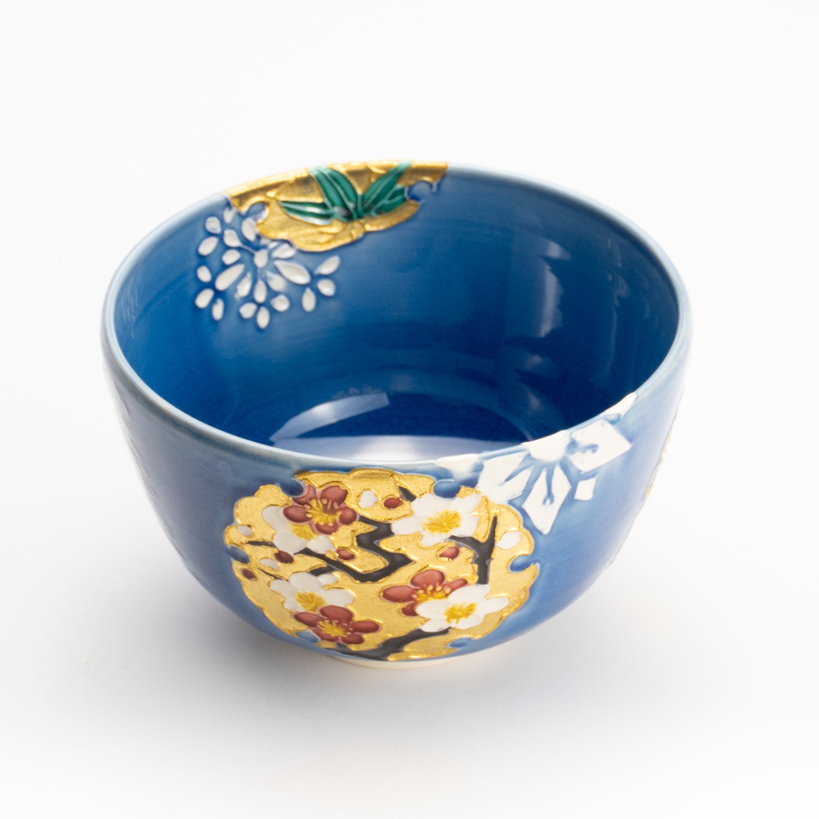 抹茶碗　四季草花雪輪紋　一如 KOTOPOTTER