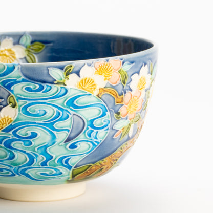 抹茶碗　四季草花雪輪紋　一如 (コピー) KOTOPOTTER