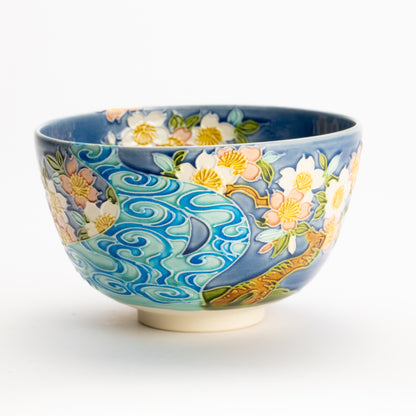 抹茶碗　四季草花雪輪紋　一如 (コピー) KOTOPOTTER