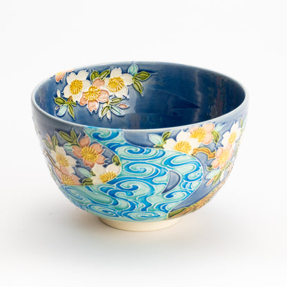 抹茶碗　四季草花雪輪紋　一如 (コピー) KOTOPOTTER