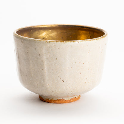 抹茶碗　灰釉内金"老松"　良二 KOTOPOTTER