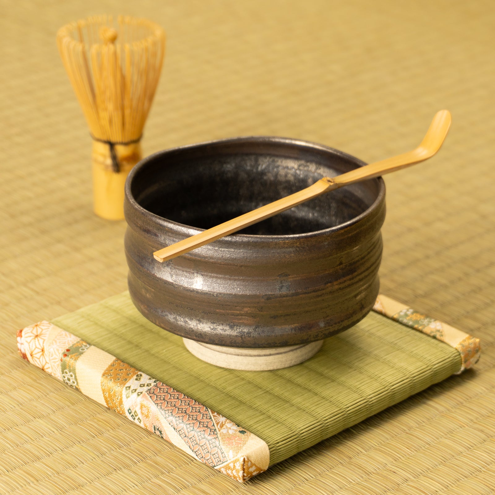 京都 清水焼】抹茶碗 筒形