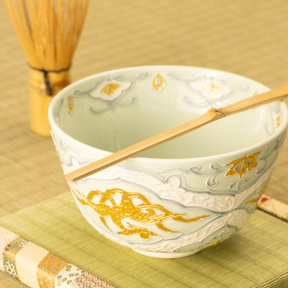 抹茶碗　交趾金箔彩 鳳凰　一如 KOTOPOTTER