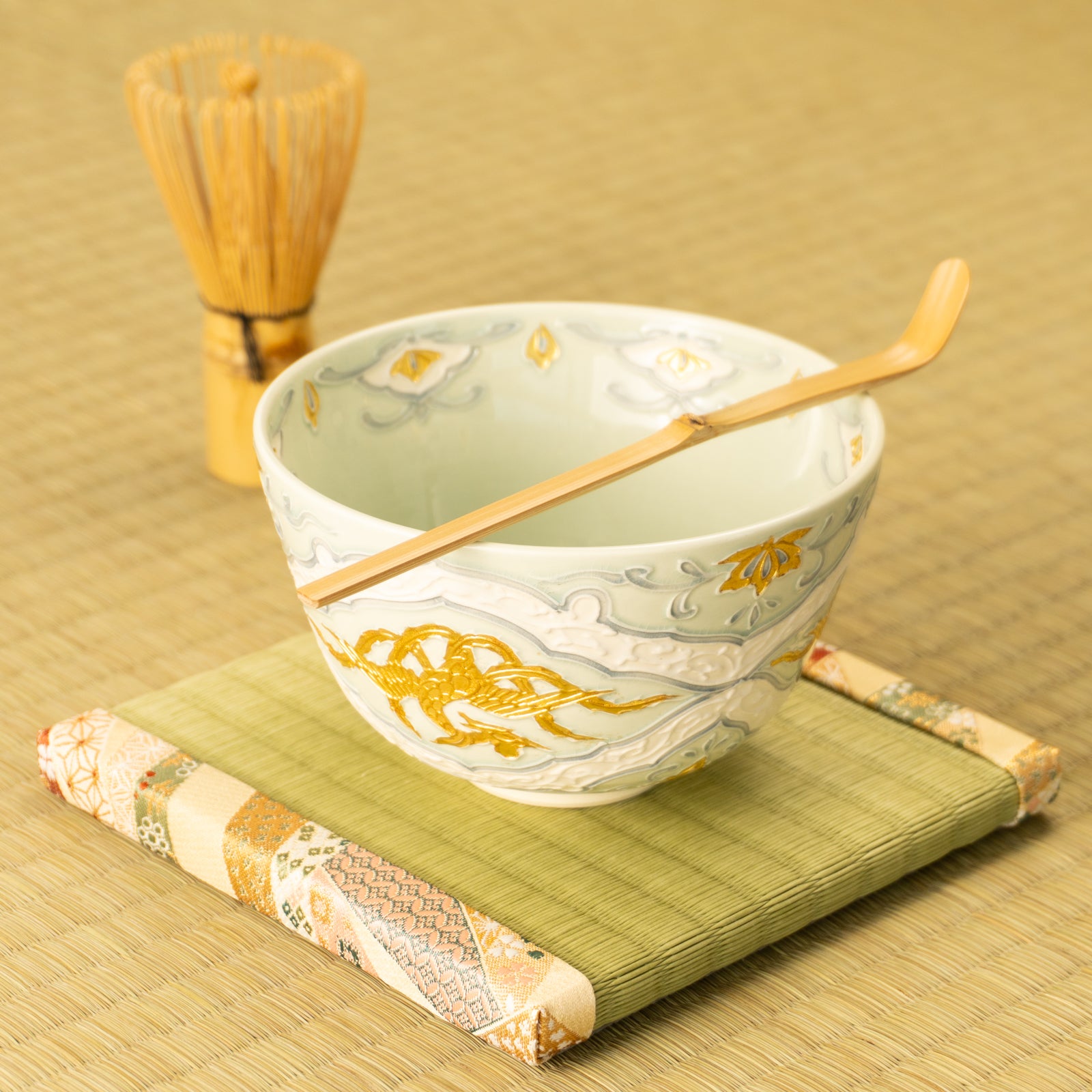 抹茶碗　交趾金箔彩 鳳凰　一如 KOTOPOTTER