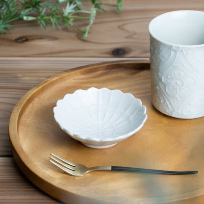 【清水焼】豆鉢　菊 灰青釉　前田麻美 KOTOPOTTER