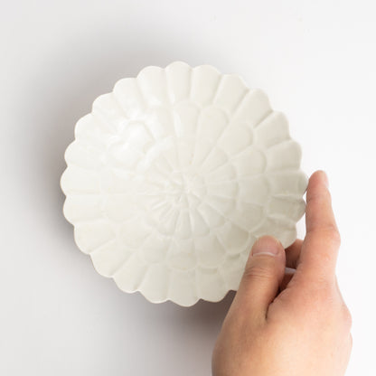 【清水焼】5寸鉢　菊 灰青釉　前田麻美 KOTOPOTTER