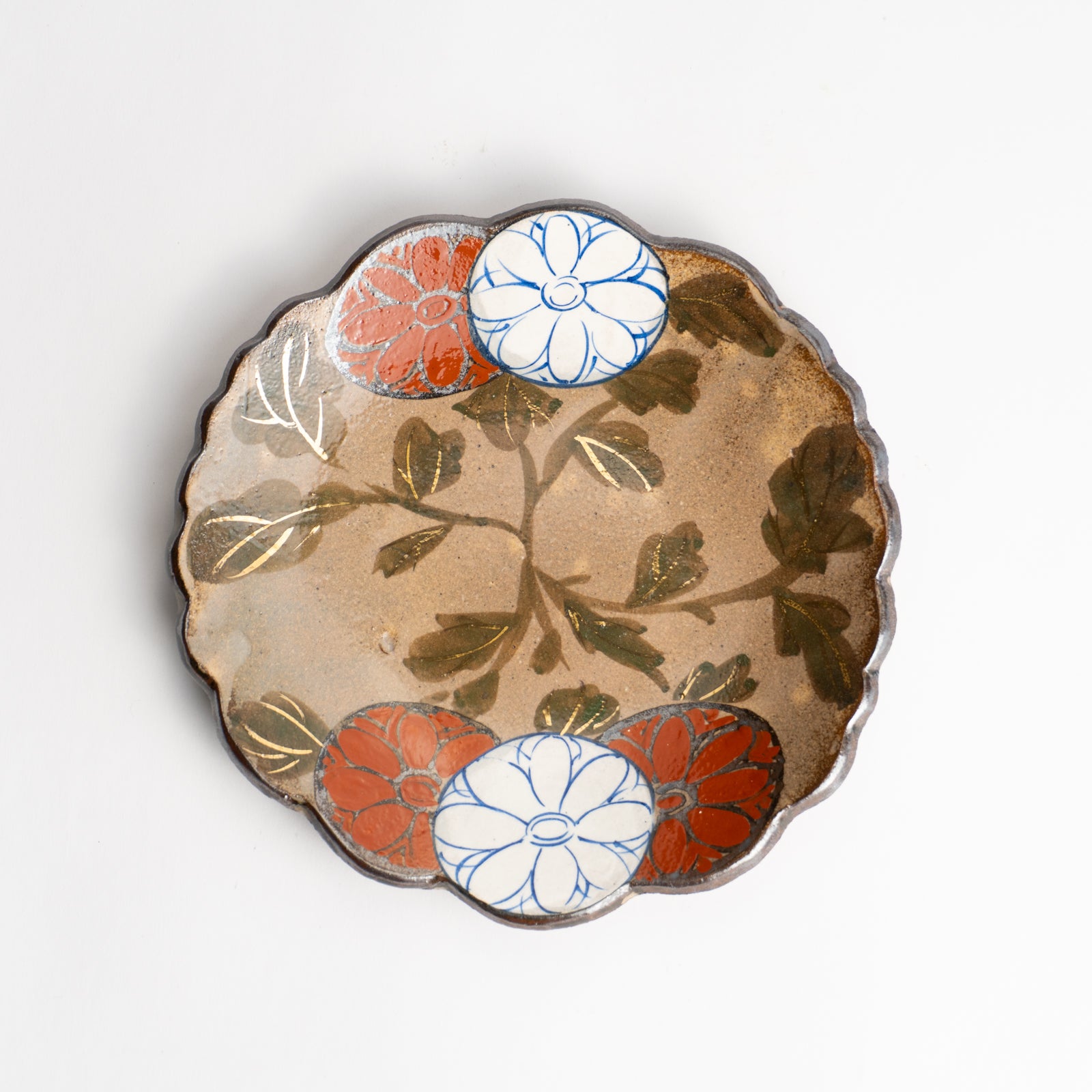 【清水焼】銘々皿　乾山写菊　俊山窯 KOTOPOTTER