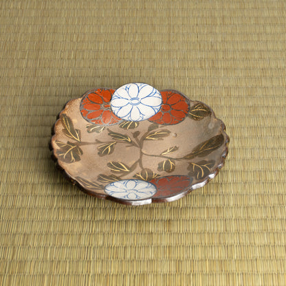 【清水焼】銘々皿　乾山写菊　俊山窯 KOTOPOTTER