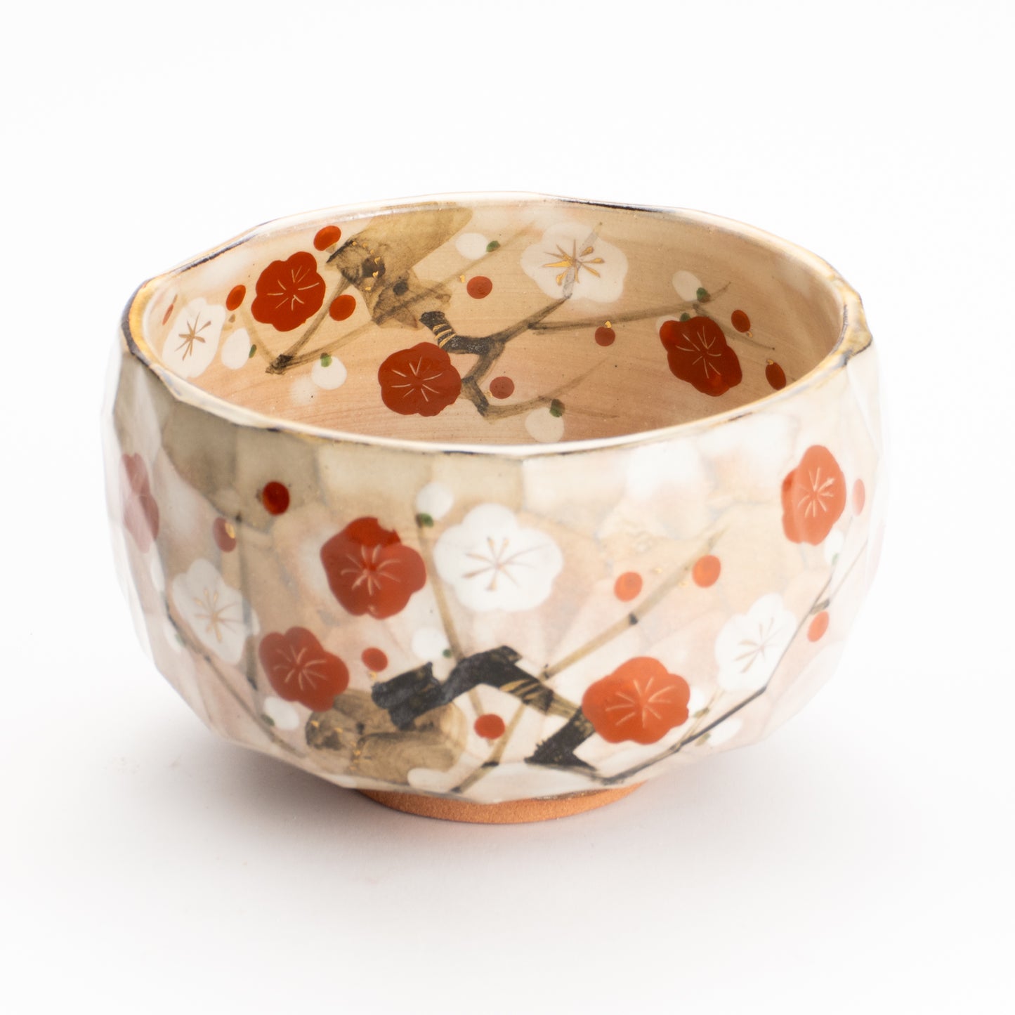抹茶碗　紅白梅図　俊山窯 KOTOPOTTER