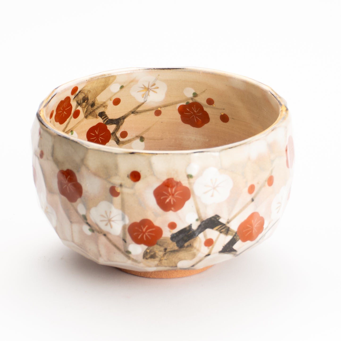 抹茶碗　紅白梅図　俊山窯 KOTOPOTTER