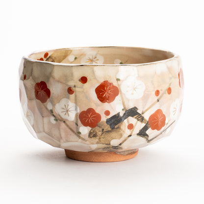 抹茶碗　紅白梅図　俊山窯 KOTOPOTTER