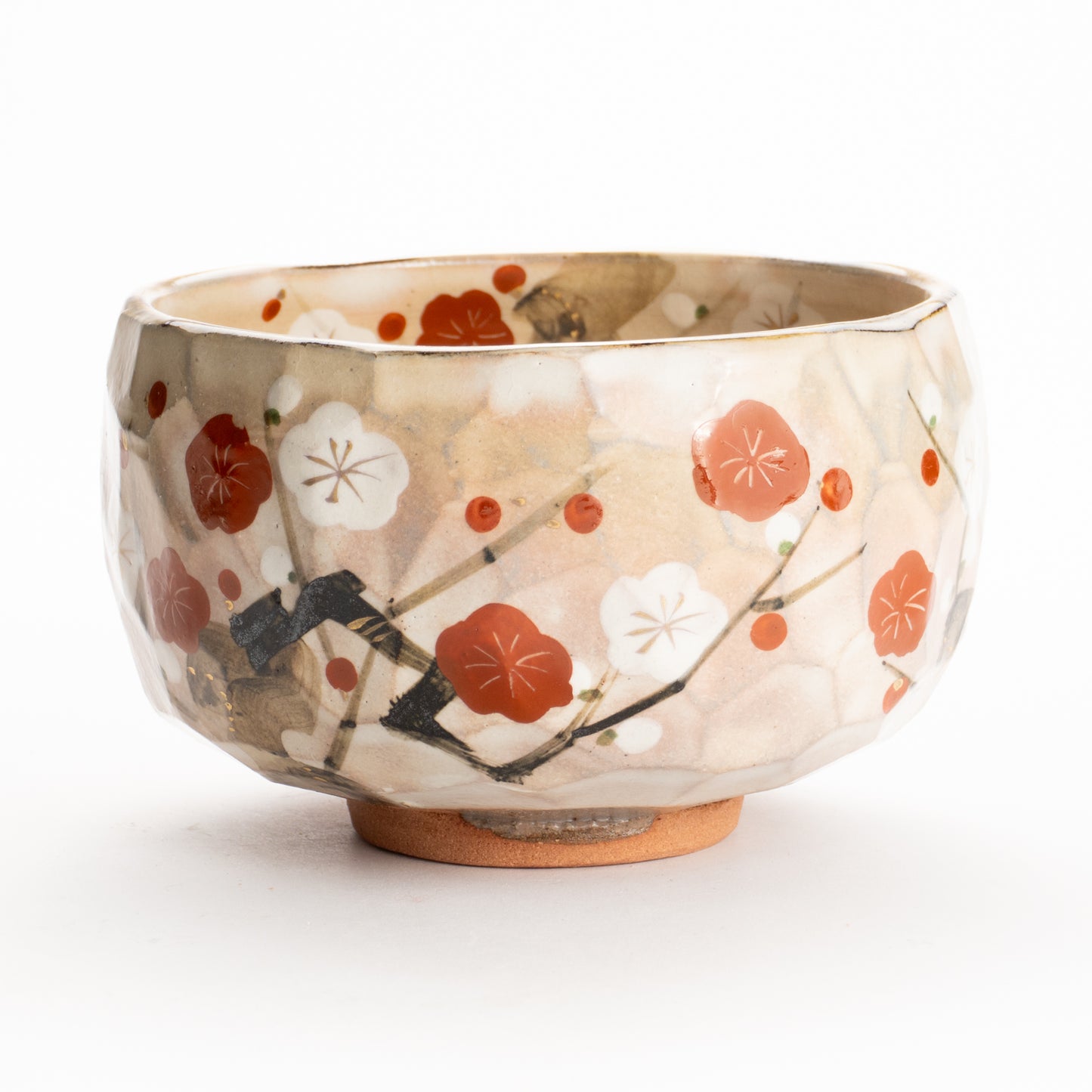 抹茶碗　紅白梅図　俊山窯 KOTOPOTTER