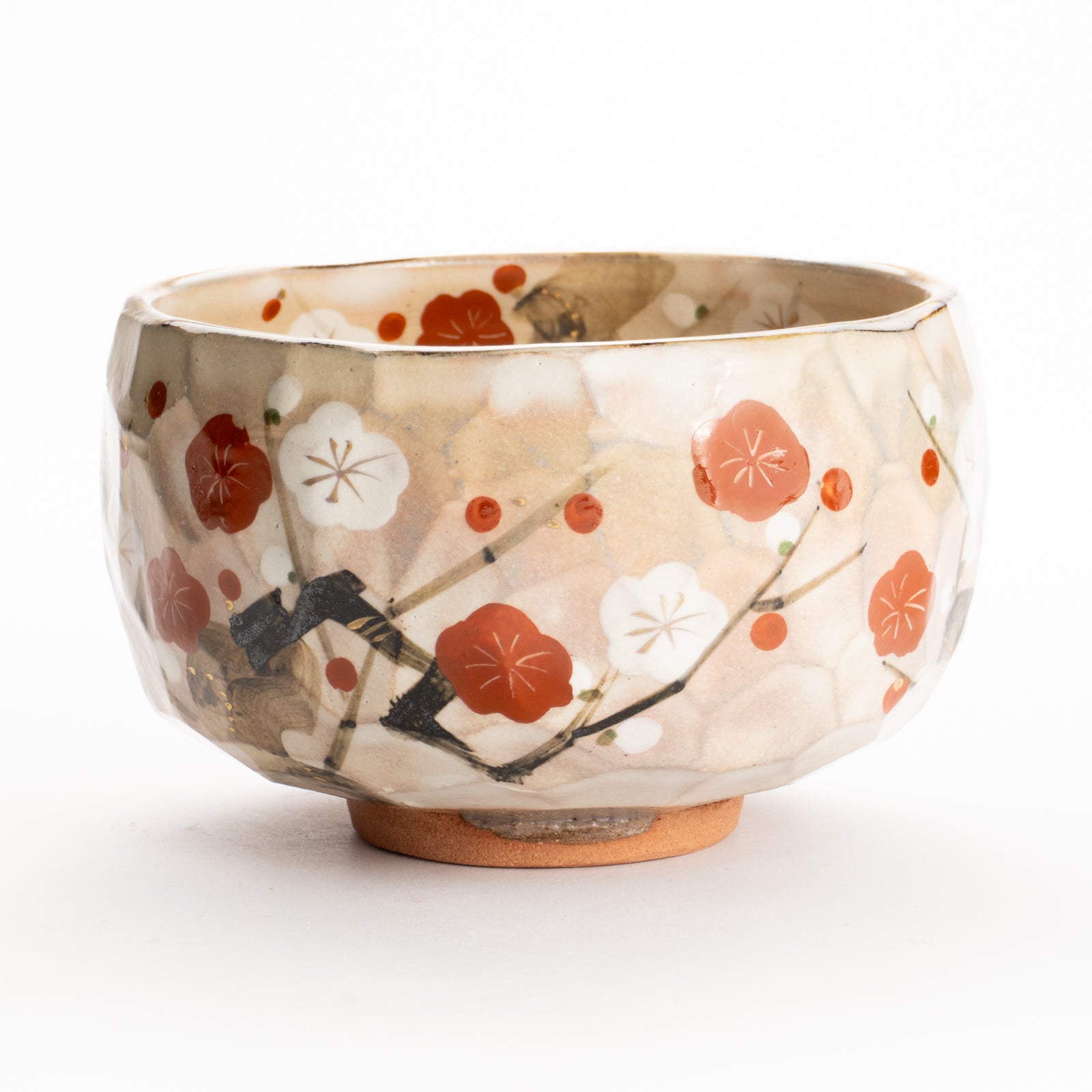 抹茶碗　紅白梅図　俊山窯 KOTOPOTTER
