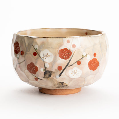 抹茶碗　紅白梅図　俊山窯 KOTOPOTTER