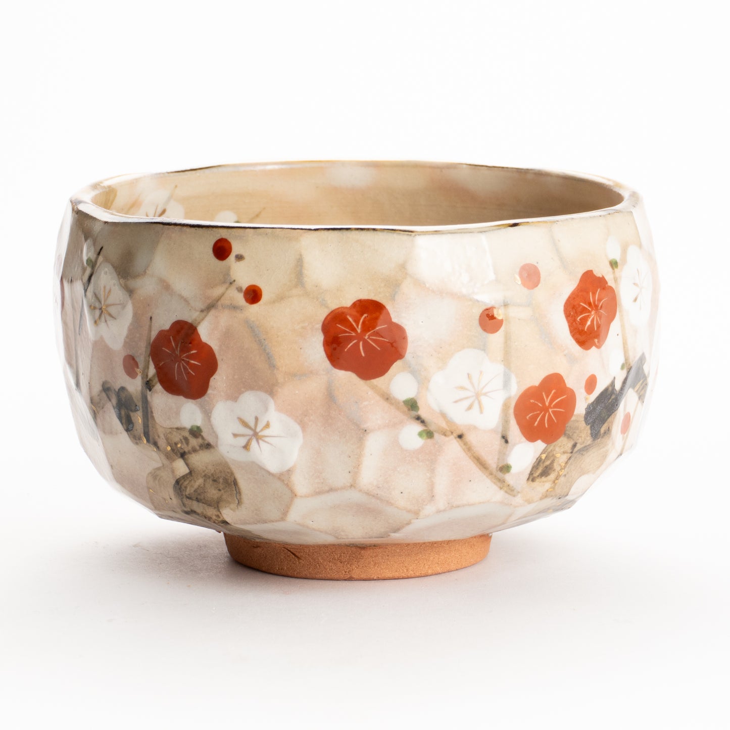 抹茶碗　紅白梅図　俊山窯 KOTOPOTTER