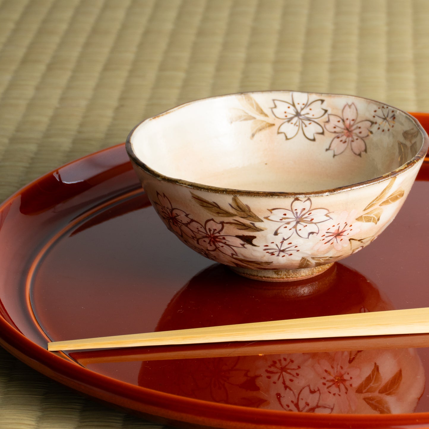 【清水焼】茶碗　山桜　俊山窯 KOTOPOTTER