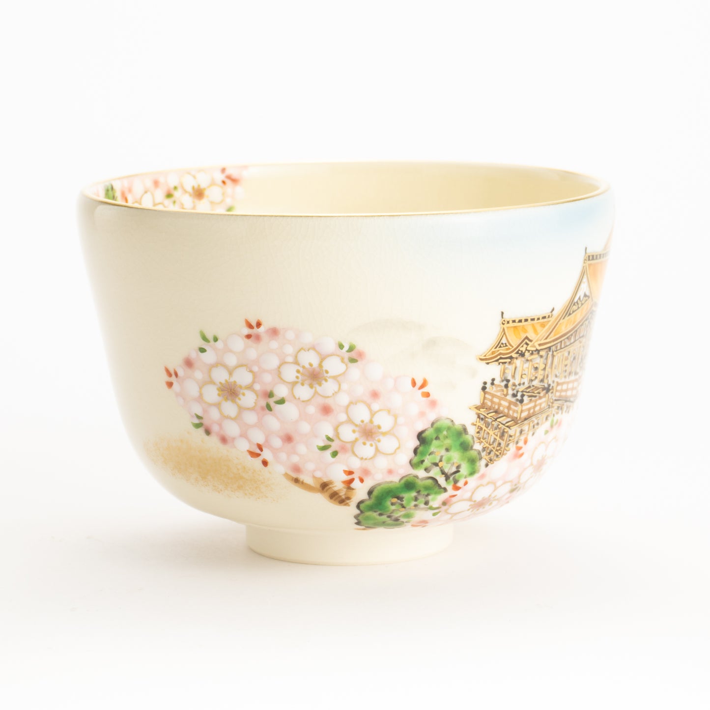 抹茶碗　春の清水寺　陶楽 KOTOPOTTER