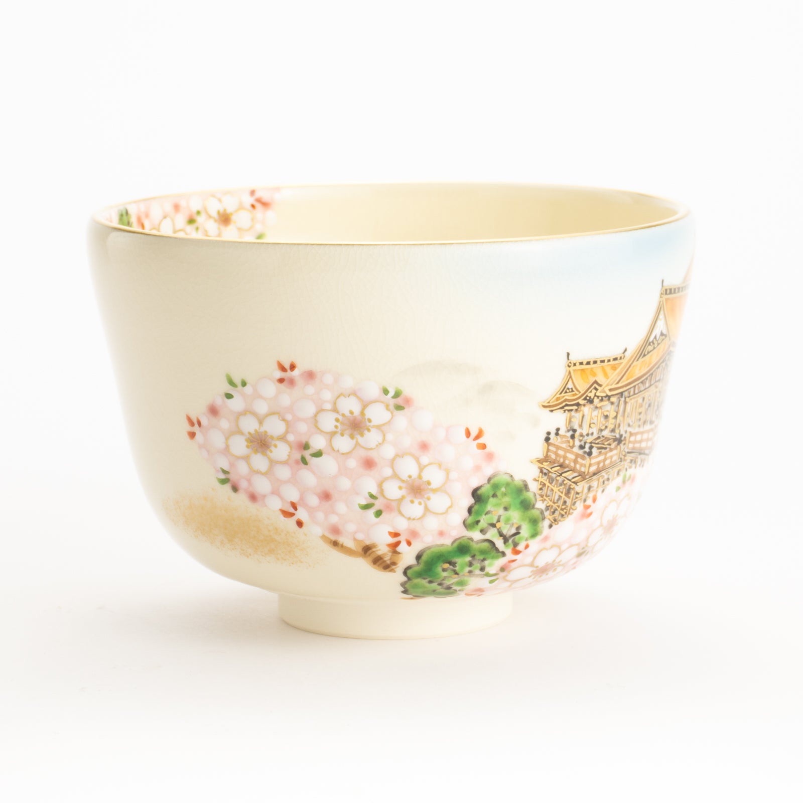 抹茶碗　春の清水寺　陶楽 KOTOPOTTER