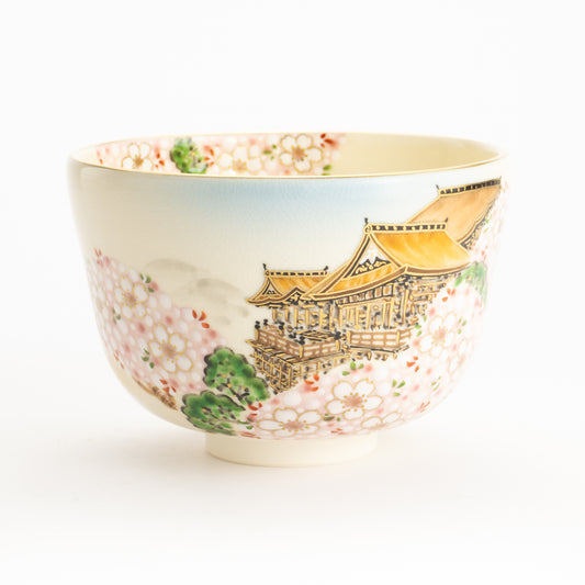 抹茶碗　春の清水寺　陶楽 KOTOPOTTER