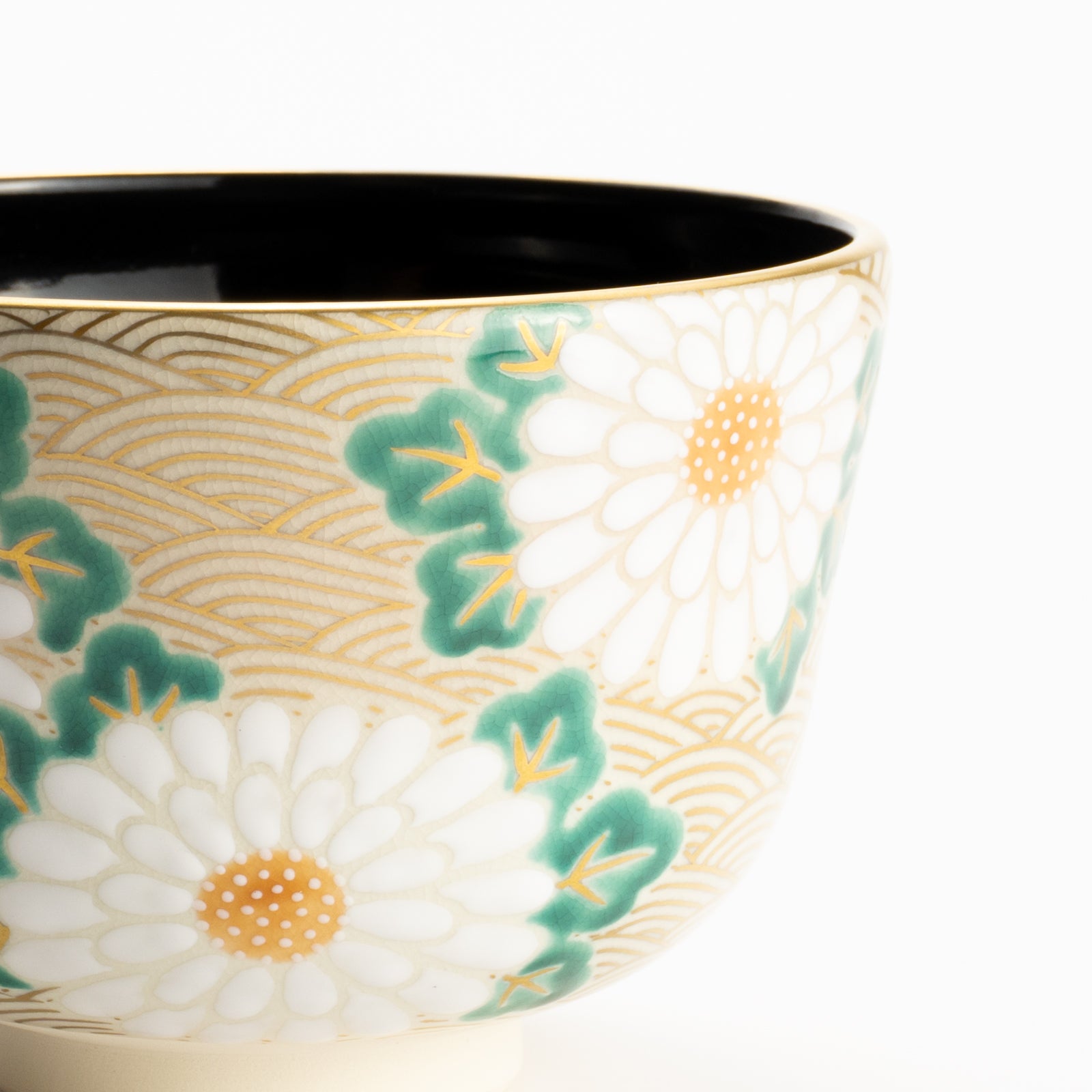 抹茶碗　菊に波　陶楽 KOTOPOTTER