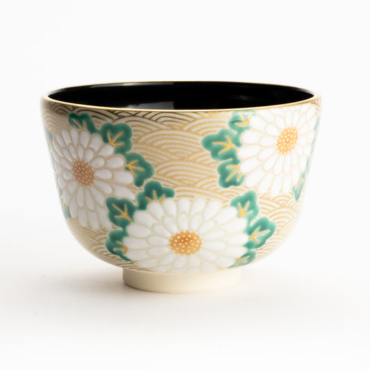 抹茶碗　菊に波　陶楽 KOTOPOTTER