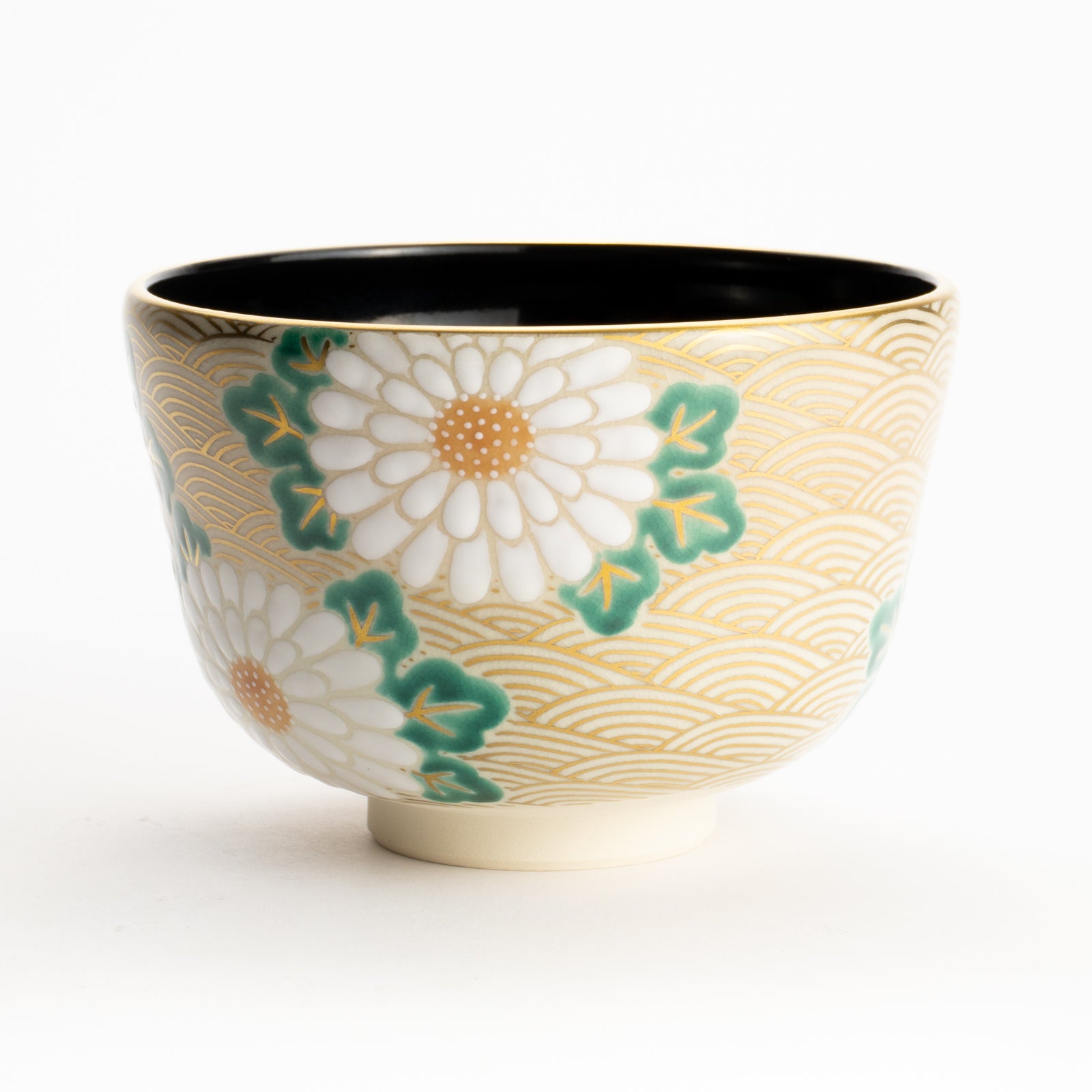 抹茶碗　菊に波　陶楽 KOTOPOTTER