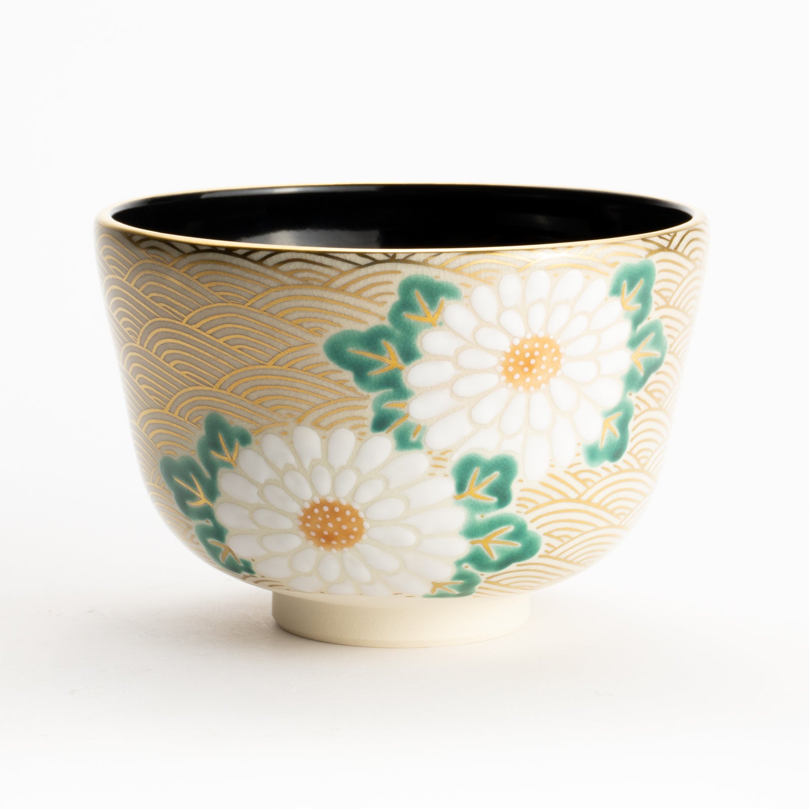 抹茶碗　菊に波　陶楽 KOTOPOTTER