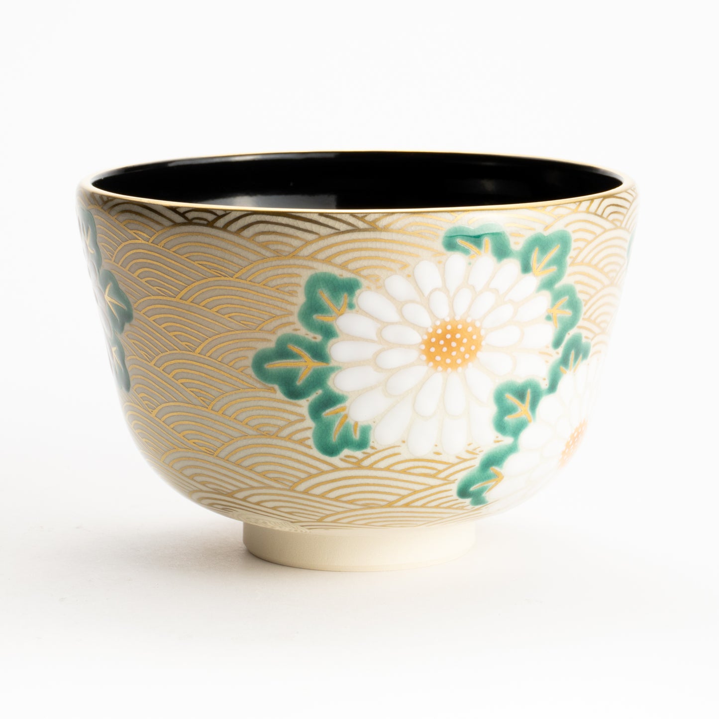 抹茶碗　菊に波　陶楽 KOTOPOTTER