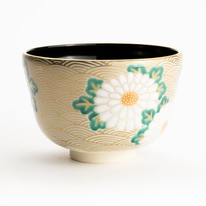 抹茶碗　菊に波　陶楽 KOTOPOTTER