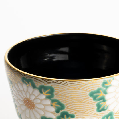 抹茶碗　菊に波　陶楽 KOTOPOTTER