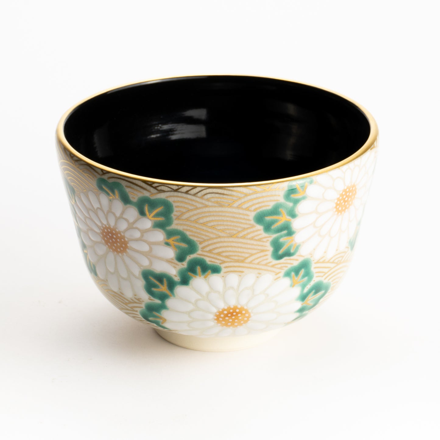 抹茶碗　菊に波　陶楽 KOTOPOTTER