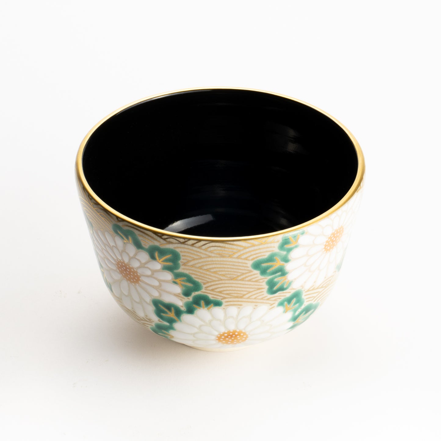 抹茶碗　菊に波　陶楽 KOTOPOTTER