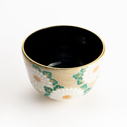 抹茶碗　菊に波　陶楽 KOTOPOTTER