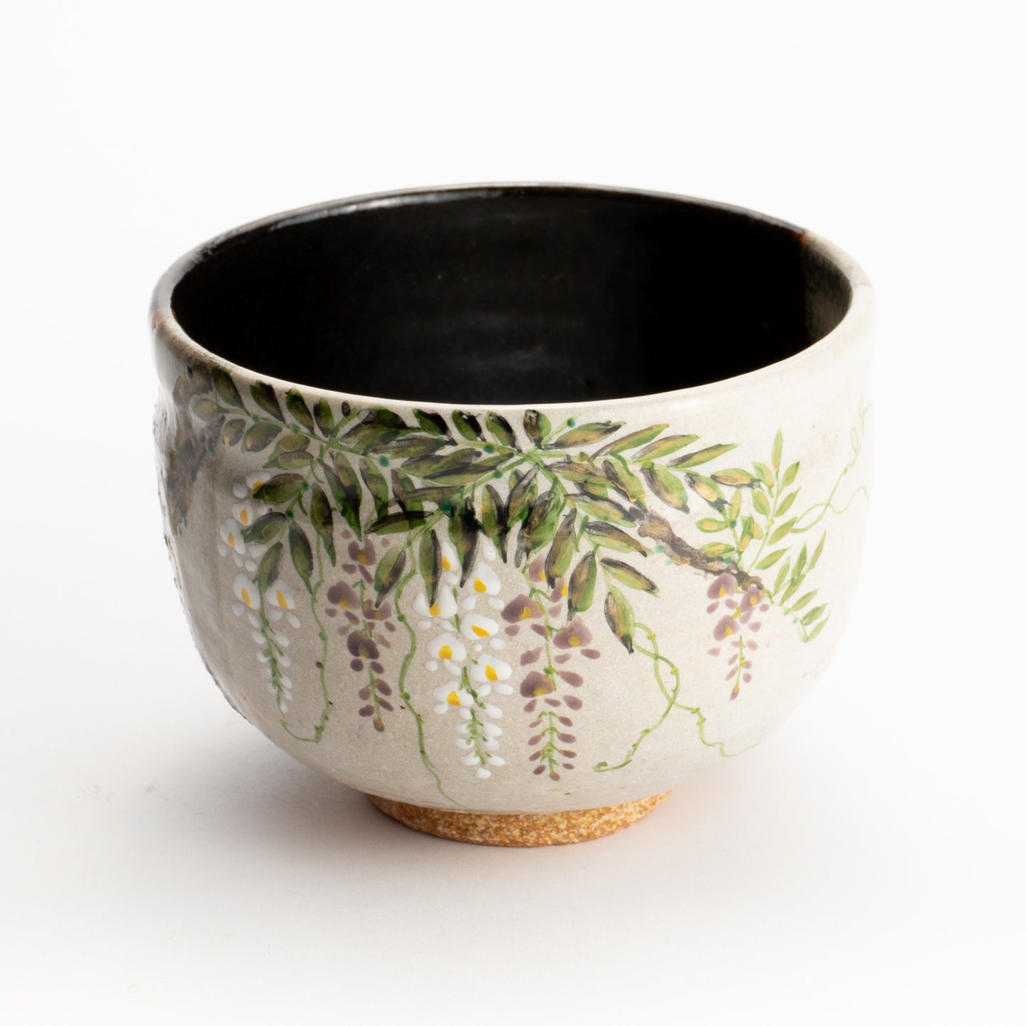 抹茶碗　灰釉掛分 藤絵　中村良二 KOTOPOTTER