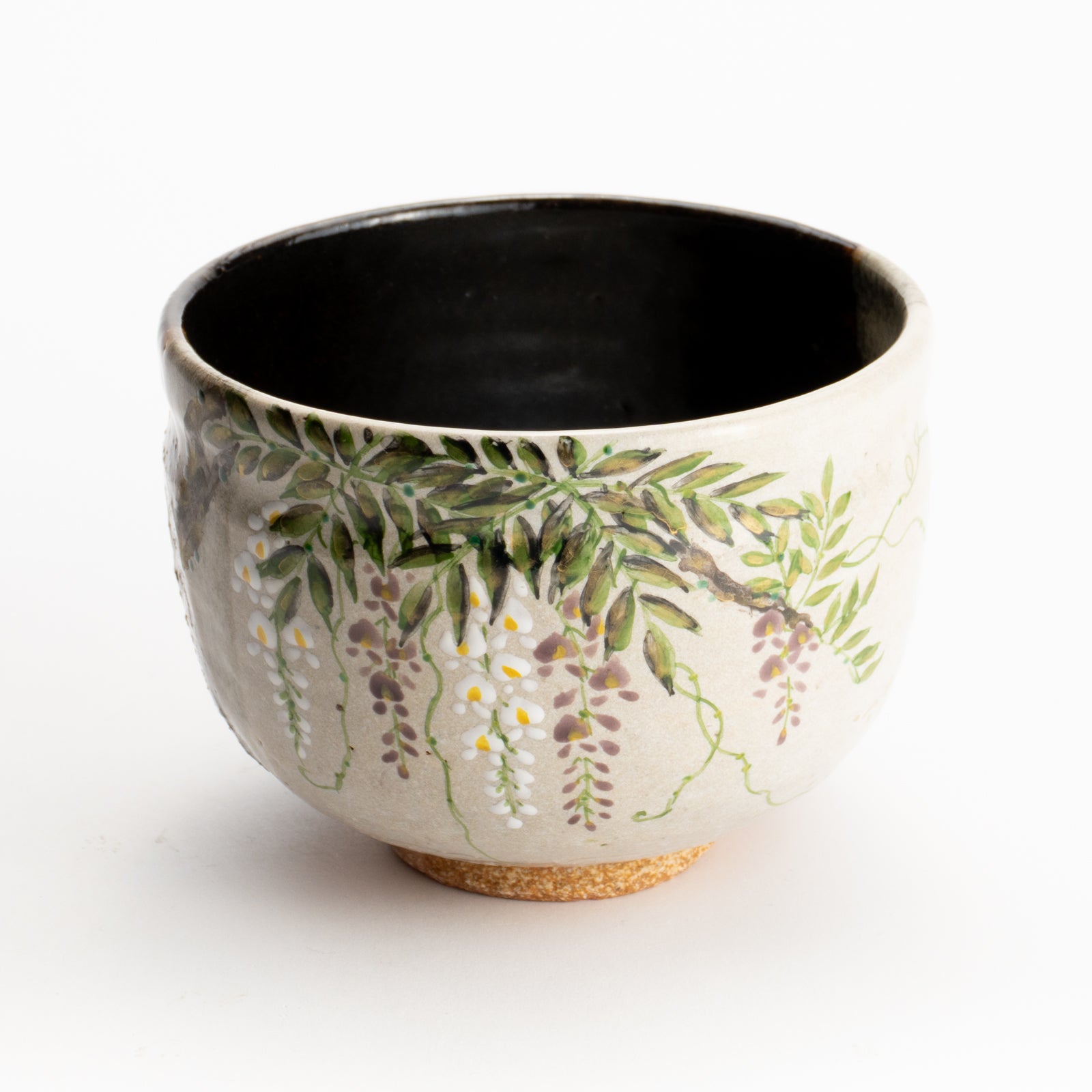 抹茶碗　灰釉掛分 藤絵　中村良二 KOTOPOTTER