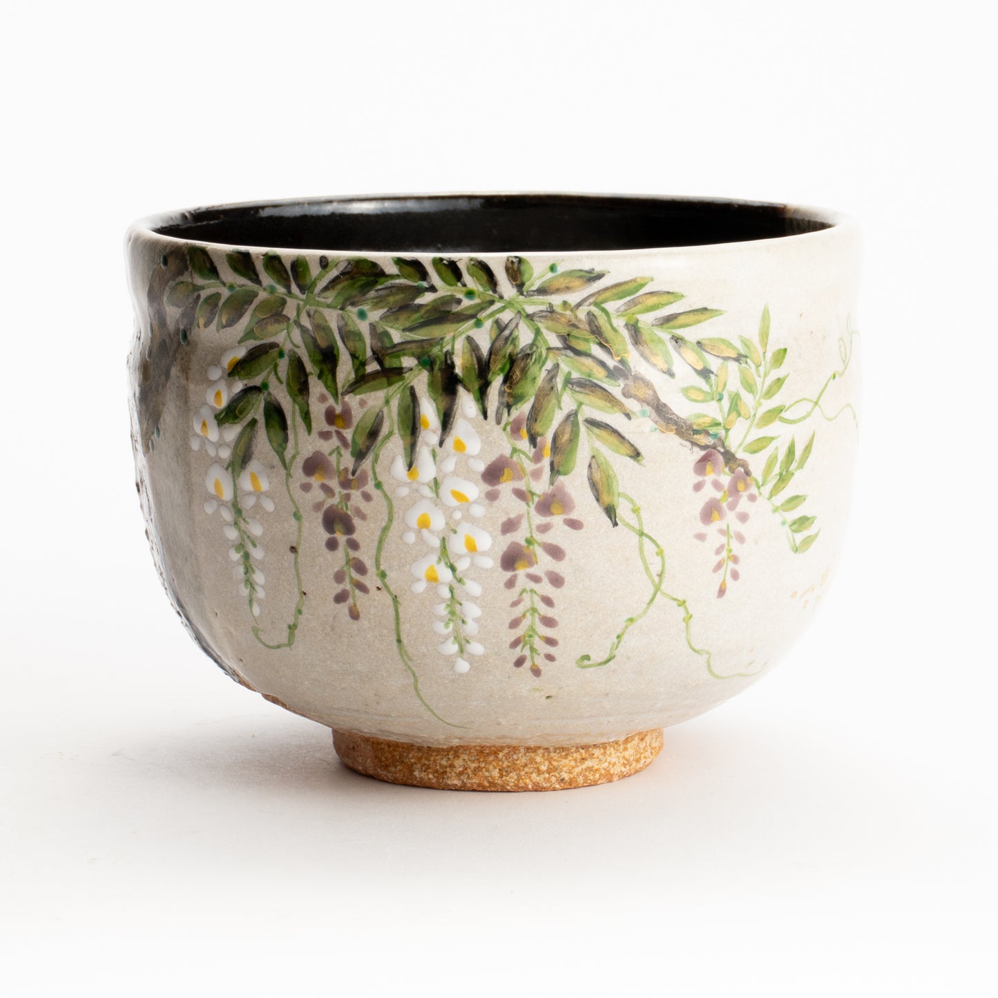 抹茶碗　灰釉掛分 藤絵　中村良二 KOTOPOTTER