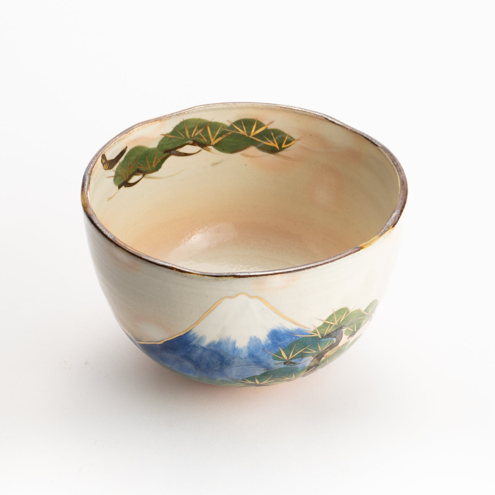 抹茶碗　富士山と松　俊山窯 KOTOPOTTER