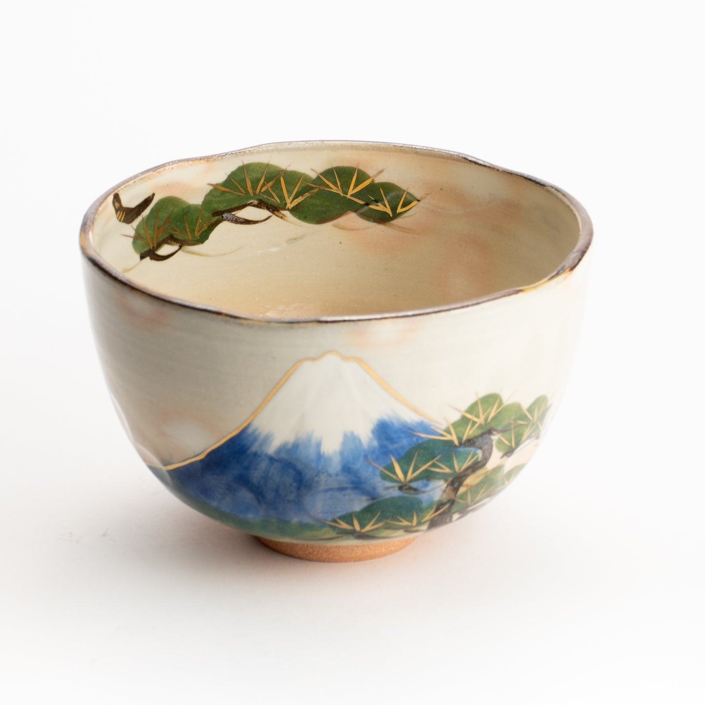 抹茶碗　富士山と松　俊山窯 KOTOPOTTER