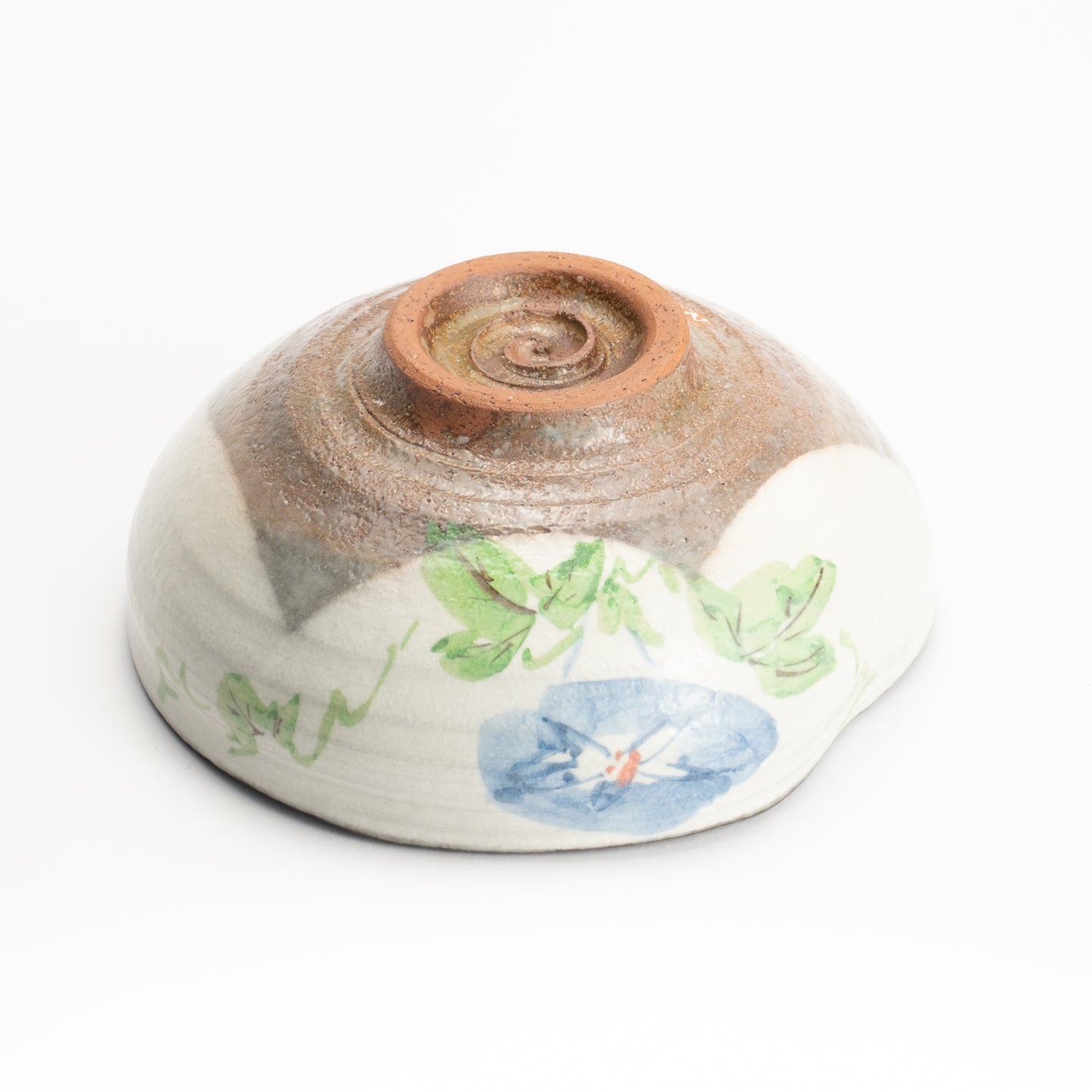 抹茶碗(平)　白化粧"紫陽花"　与し三 KOTOPOTTER