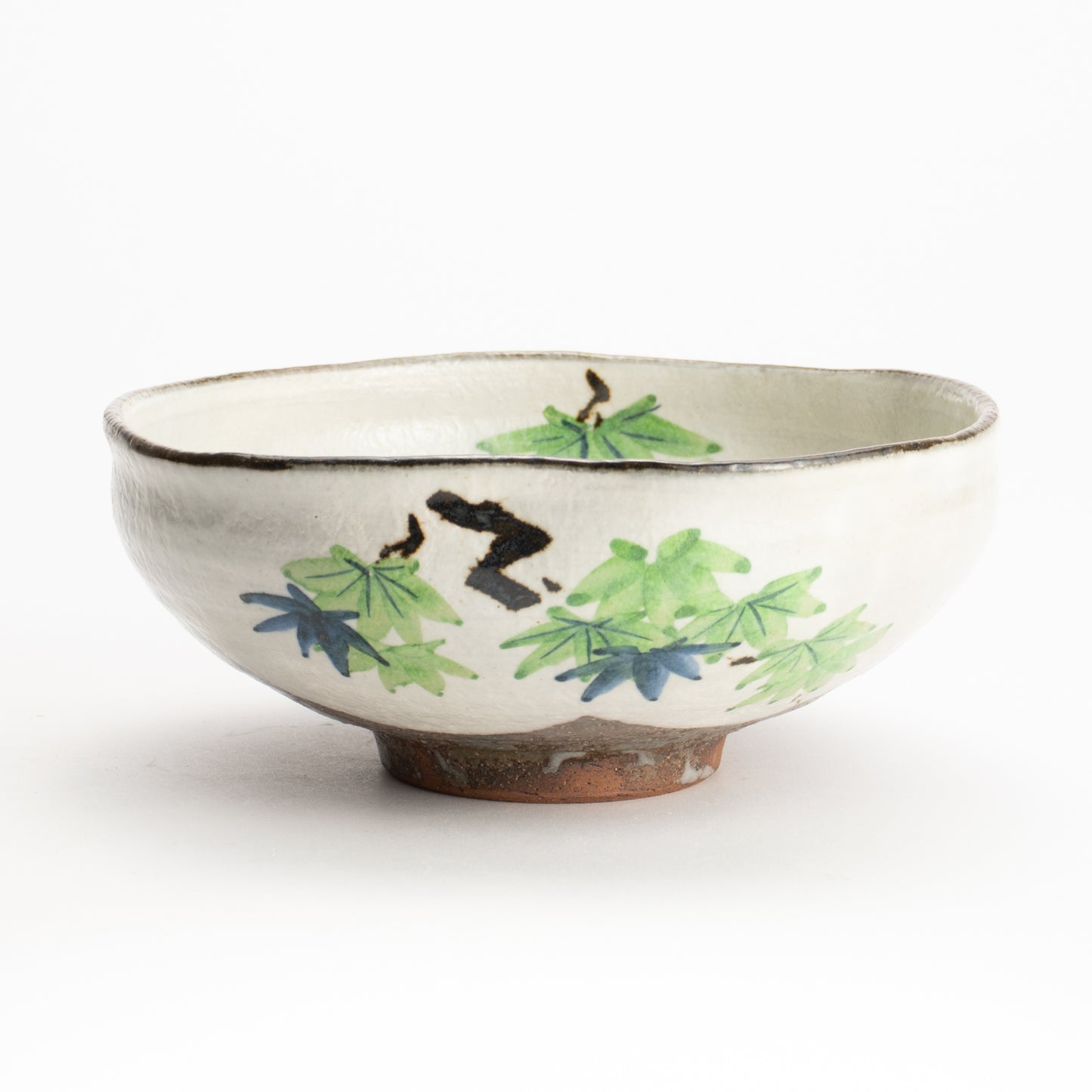 抹茶碗(平)　白化粧"青楓"　与し三 KOTOPOTTER