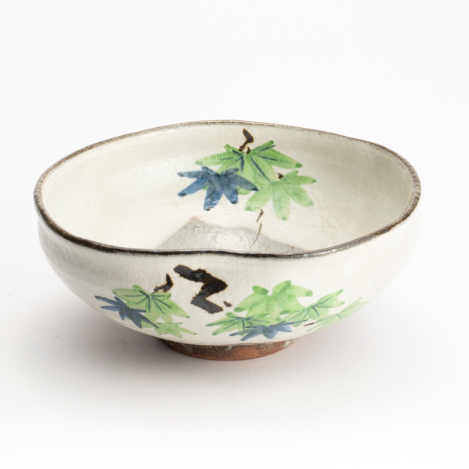 抹茶碗(平)　白化粧"青楓"　与し三 KOTOPOTTER