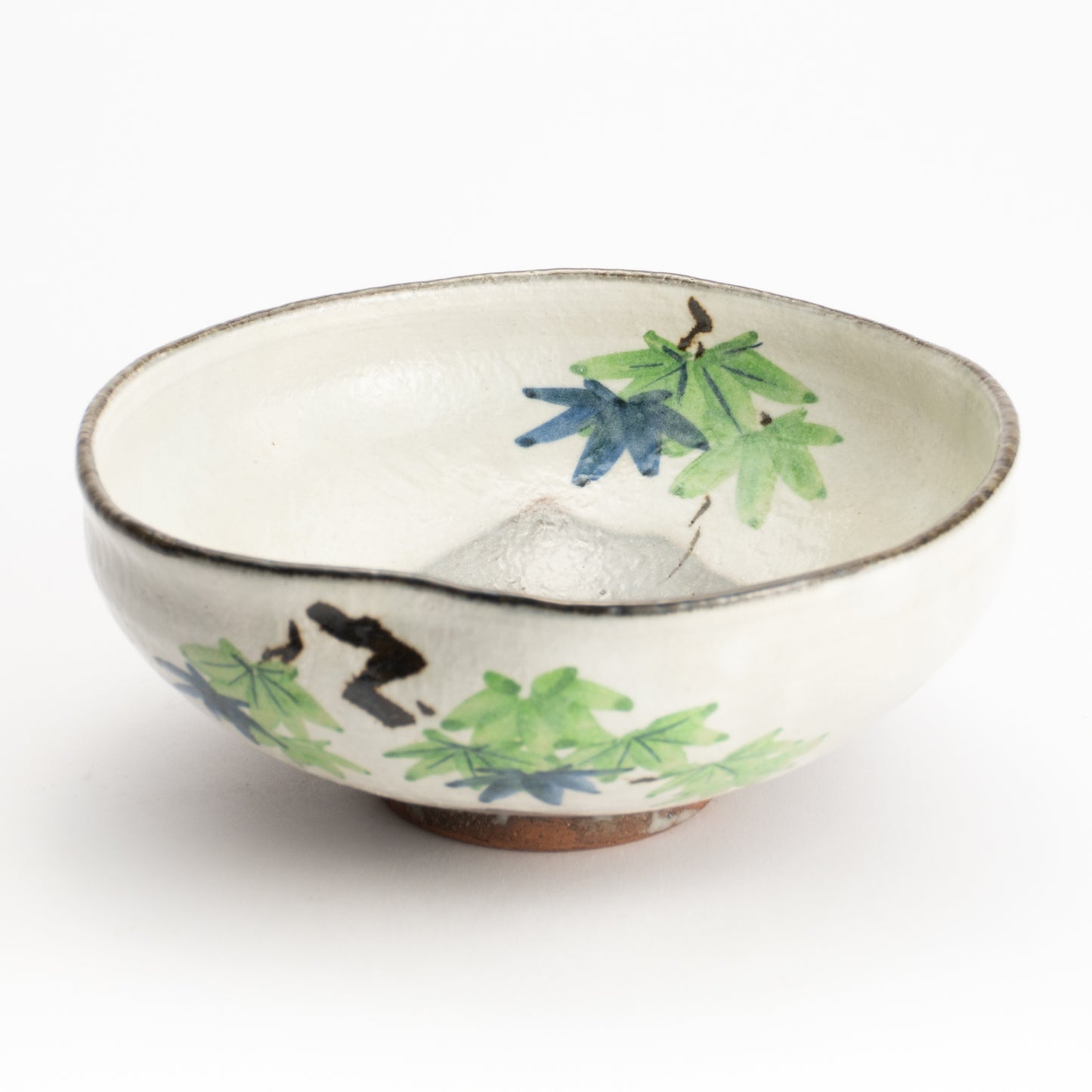 抹茶碗(平)　白化粧"青楓"　与し三 KOTOPOTTER