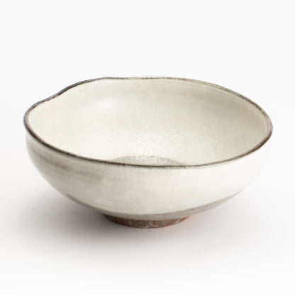 抹茶碗(平)　白化粧"青楓"　与し三 KOTOPOTTER