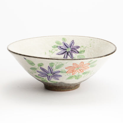 抹茶碗(平)　白化粧"鉄仙"　与し三 KOTOPOTTER