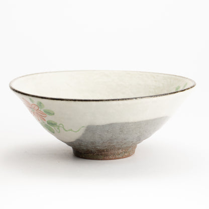 抹茶碗(平)　白化粧"鉄仙"　与し三 KOTOPOTTER